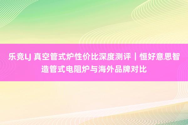 乐竞LJ 真空管式炉性价比深度测评｜恒好意思智造管式电阻炉与海外品牌对比