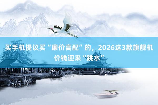 买手机提议买“廉价高配”的，2026这3款旗舰机价钱迎来“跳水”