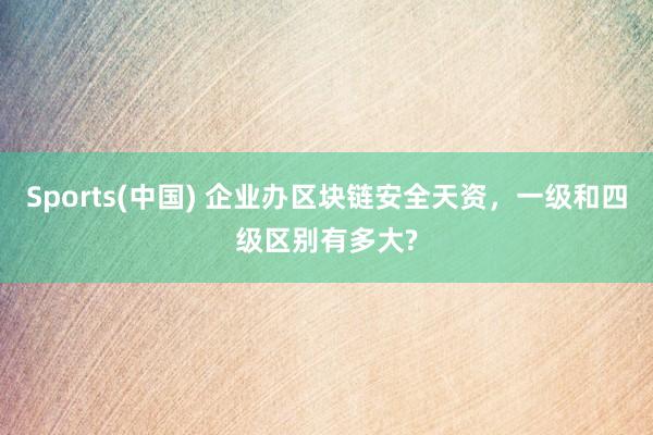 Sports(中国) 企业办区块链安全天资，一级和四级区别有多大?