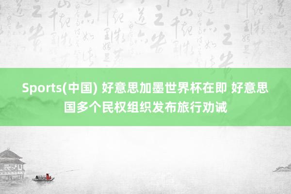 Sports(中国) 好意思加墨世界杯在即 好意思国多个民权组织发布旅行劝诫